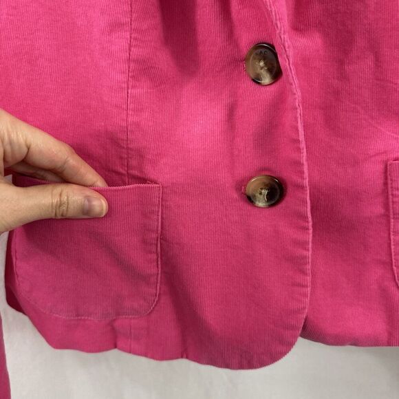 Isaac Mizrahi Pink Corduroy Barbiecore Blazer Jacket Career Womens Size M Career - Picture 6 of 13